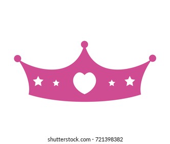 Pink Girly Princess Royalty Crown. Vector illustration.