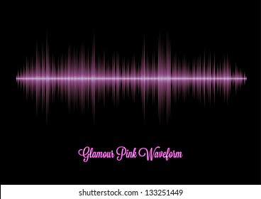 Pink glamour music waveform with sharp peaks