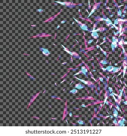 Pink Glare Background Transparent Vector. Confetti Feeling Illustration. Violet Realistic Design. Bright Fall. Spot Space Wallpaper.