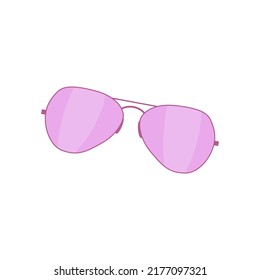 pink glass sunglasses with pink frame on white background