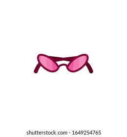 Pink glasses fill style icon design, Fashion style accessory eyesight optical lens view modern sight and eye theme Vector illustration