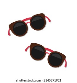 Pink glasses isolated on white background ,Vector illustration EPS 10
