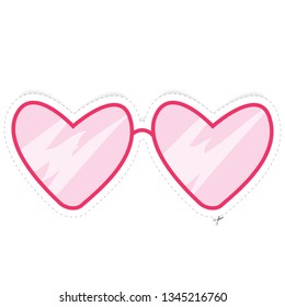 pink glasses sticker