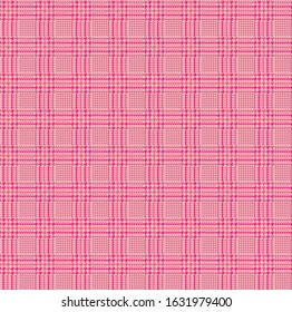 Pink glen check pattern. Stylish hounds tooth checkered blend.