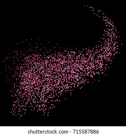 Pink glitter abstract background. Shiny pink sparkles on dark background.