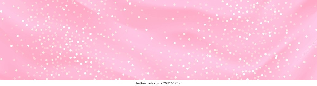 Pink glitter abstract background with sparkles. Shiny glitter confetti on pink background. Trendy sparkle background with coral pink sequins for party events or banner deluxe design. Vector EPS10.