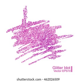 Pink glitter blot. Vector illustration.