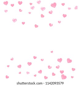 Pink Glitter Confetti Hearts On Isolated Stock Vector (Royalty Free ...