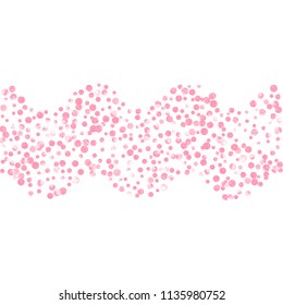 Pink glitter dots confetti on isolated backdrop. Falling sequins with shimmer and sparkles. Design with pink glitter dots for party invitation, bridal shower and save the date invite.