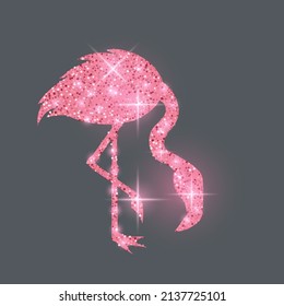 Pink Glitter Flamingo in Vector Format