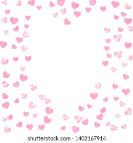 Pink Glitter Hearts Confetti On Isolated Stock Vector (Royalty Free ...