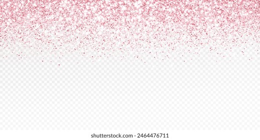 Pink glitter lights background. Sparkling glittering rain effect. Luxury frame for mother's day, Valentine, wedding, birthday party. Transparent background can be removed in vector format.