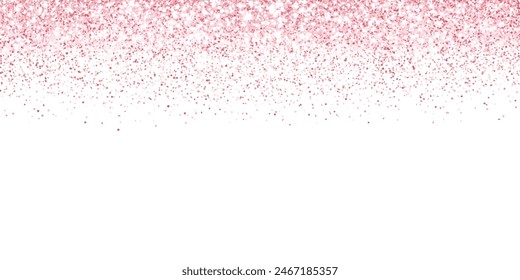 Pink glitter lights background. Sparkling glittering rain effect isolated on white. Luxury frame for mother's day, Valentine, wedding, birthday party.