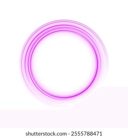 Pink Glitter Neon Circle Frame: Shiny Light Effects with Star Sparkle for Modern Design Projects
