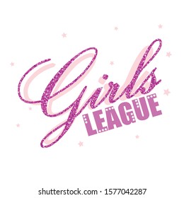 pink glitter polka text line star young tee illustration art vector
