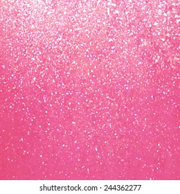 Pink glitter texture background. Traced vector abstract hand painted illustration, eps10. Design card with sparkles. Decorative metallic wallpaper.