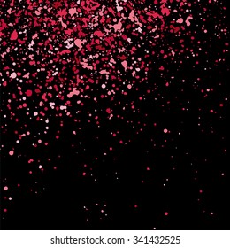 Pink glitter texture on a black background.  Vector illustration,eps 10.