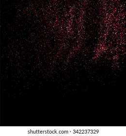 Pink glitter texture on a black background.   Vector illustration,eps 10.