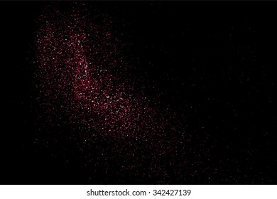Pink glitter texture on a black background.  Vector illustration,eps 10.