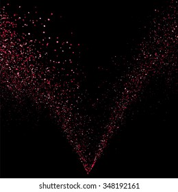 Pink glitter texture on a black background.  Vector illustration,eps 10.