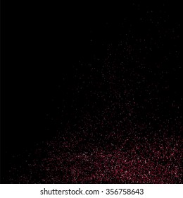 Pink glitter texture on a black background.  Vector illustration,eps 10.