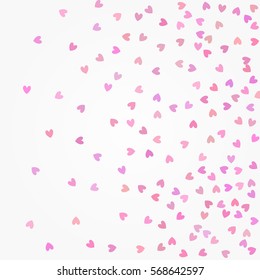Pink glittering background vector. Star dust hearts and pink glitter. Holidays background for web and print. Hearts glitter pattern