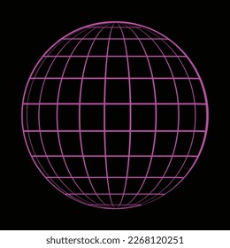 Pink globe symbol design isolated