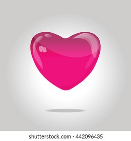 Pink gloss heart.