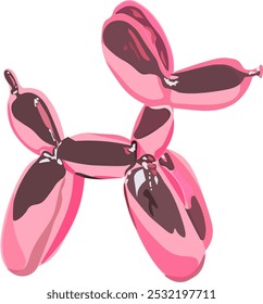 pink glossy balloon dog figurine