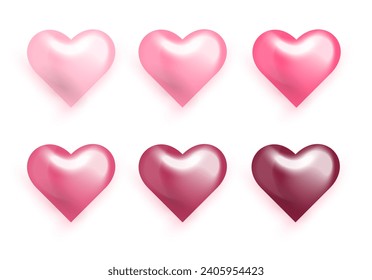 Pink glossy heart. Look like 3d. Symbol of love. Valentines day.Vector illustration for card, party, design, flyer, poster, decor, banner, web, advertising.