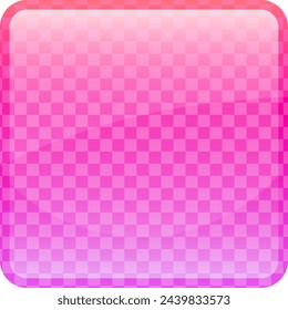 Pink glossy transparent button. Cartoon ui element