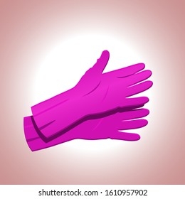 pink gloves icon design, pink gloves isolated vector.