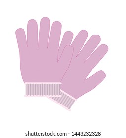 Pink Gloves isolated on white background, womanly accessories, warm clothing for autumn or winter,
Fashion gloves Flat style illustration. – Vector