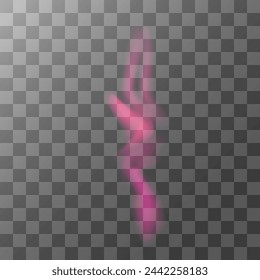 pink glow Fog, trickle of smoke, streams of smoke isolated. Cigarette and hot. 