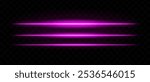 Pink glowing light streaks. Horizontal beams, neon, abstract, bright lines, futuristic, energy, dynamic motion, shine, luminous effect, optical flare, laser, electric.