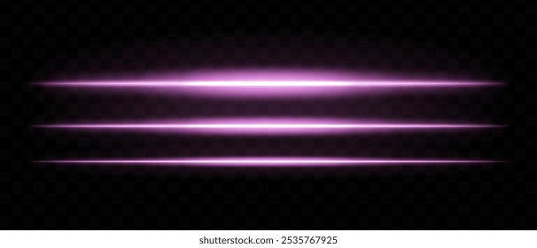 Pink glowing light streaks. Horizontal beams, neon, abstract, bright lines, futuristic, energy, dynamic motion, shine, luminous effect, optical flare, laser, electric.