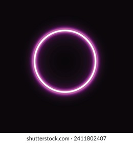 Pink glowing neon circle, idea for your advertising