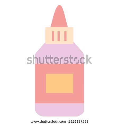 Pink glue bottle with orange label.