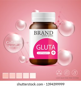 Pink glutathione pack  and ingredient can be separated