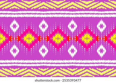 Pink and Gold Diamond Ikat Pattern: Seamless Geometric Design for Fashion Textiles, Wallpapers, and Bold Decor