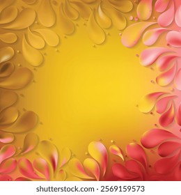 Pink And Gold Floral Ornamental Drops Background Illustrator