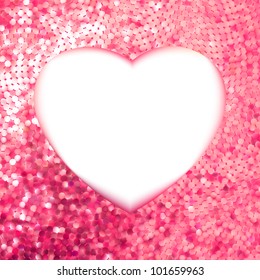 Pink Gold frame in the shape of heart. EPS 8 vector file included