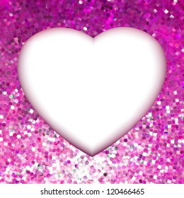 Pink Gold frame in the shape of heart. EPS 8 vector file included
