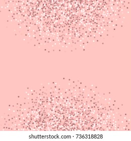 Pink gold glitter. Abstract semicircle on pink background. Glamorous vector illustration.