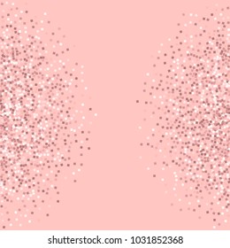 Pink gold glitter. Abstract shape on pink background. Fascinating vector illustration.