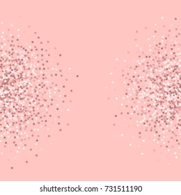 Pink gold glitter. Half circles on pink background. Rare vector illustration.