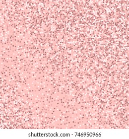 Pink gold glitter. Random scatter on pink background. Beautiful vector illustration.