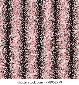 Pink gold glitter. Scatter vertical lines on black background. Classy vector illustration.