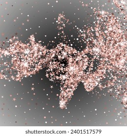 Pink gold glitter texture simple cover background vector design. Abstract minimalist texture for Valentine card, pink marble stone imitation in pasterl colors. Sparkles glitter splattered confetti.