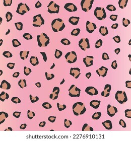 Pink and gold leopard print pattern vector. Seamless leopard skin texture.